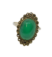 .935 Silver Green Hardstone &