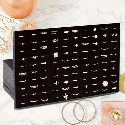 3pcs 100 slot velvet - velvet, ring