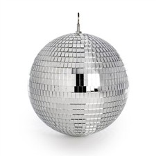 Mirror Disco Ball 30cm Silver Glitter Ball Hanging Disco Light | Pukkr