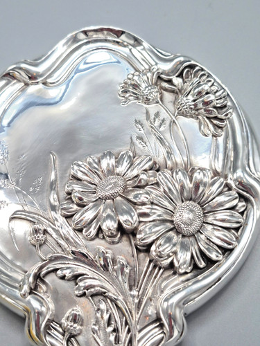 Antique hand mirror sterling - hand,