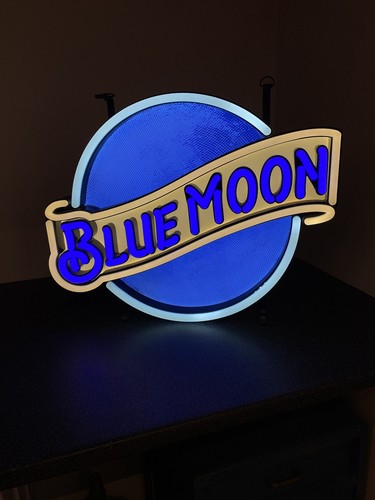 Blue moon illuminated - blue,