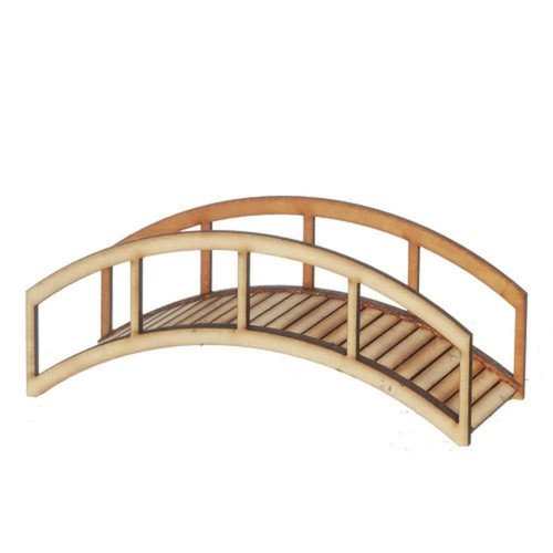Dolls house wooden pond - dolls, bridge
