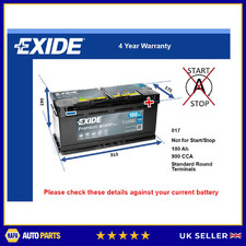 Car Battery EA1000 Exide 017