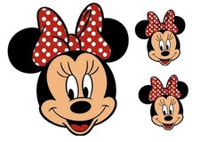 MINNIE MICKEY MOUSE FACES EDIBLE ICING SHEET BIRTHDAY CAKE CUPCAKE TOPPERS 090