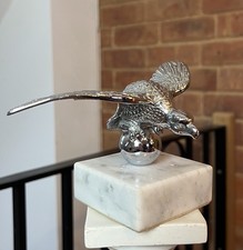 Vintage Desmo Eagle On Ball Chrome Car Mascot Bonnet Hood Ornament 1930s