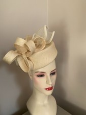 Galway races hat/Ladies day hat/parasisal hat/cream pillbox hat/sculptural hat