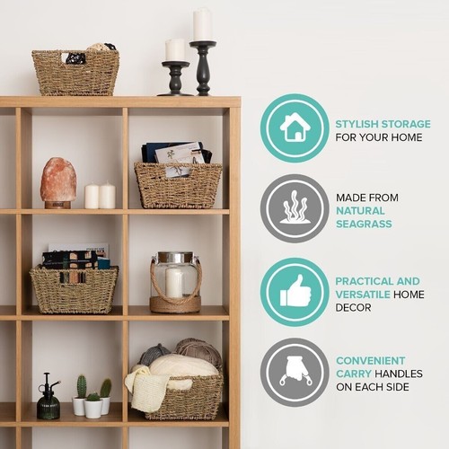 Seagrass wicker storage basket - storage,