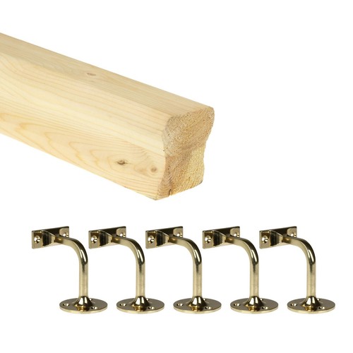 Pine wall mounted handrail - pine,