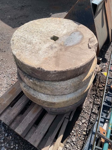 Large antique mill stone - large,