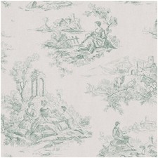 Toile De Jouy Wallpaper Green