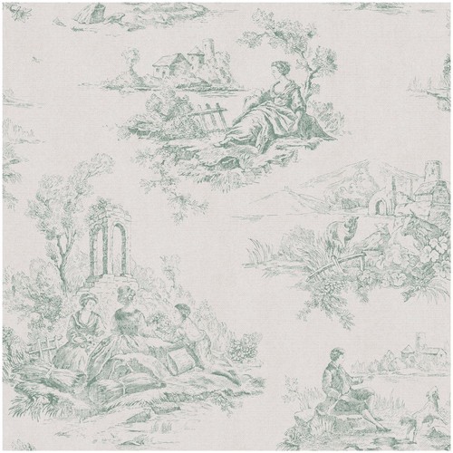Toile jouy wallpaper green - de,