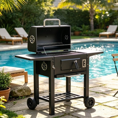 Large portable charcoal bbq - large,