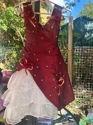 Girls burgandy party/
