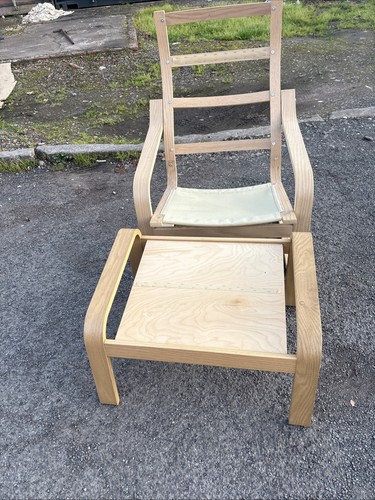 Ikea poang chair and footstool - and,