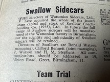 WATSONIAN/SWALLOW SIDECARS