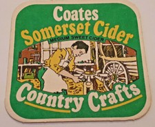 Coates Somerset Cider - Country Crafts - The Wheelwright - Vintage Beer Mat 