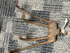 Vtg antique 5 tine hand push cultivator claw hoe plow rake farm garden tool (C)