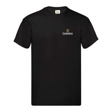 Unisex Guinness Print Bar Work Cotton Summer Short Sleeve T-Shirt Black