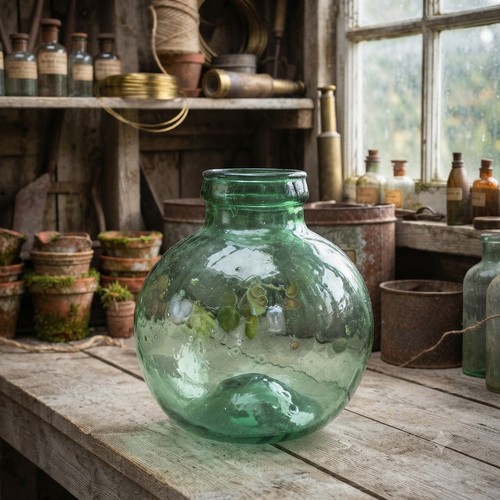 Viresa green glass demijohn - viresa,