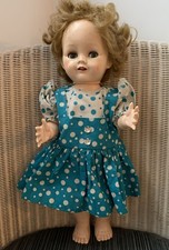 Vintage Pedigree Walking Doll Moving Eyes 17” Hard Plastic Dressed 