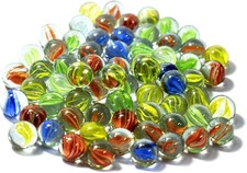 Glass Marbles Cat's Eye Assorted Vintage Classic Traditional Kids Toys 40pcs