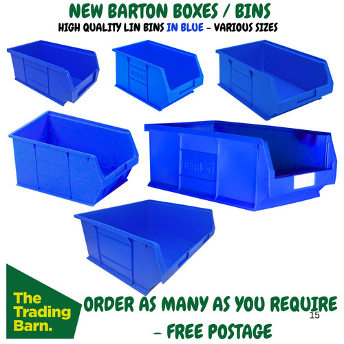 Blue plastic parts lin - plastic, bins