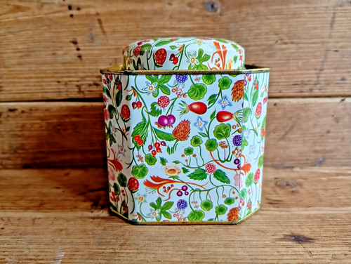 Vintage tea caddy tin - vintage,
