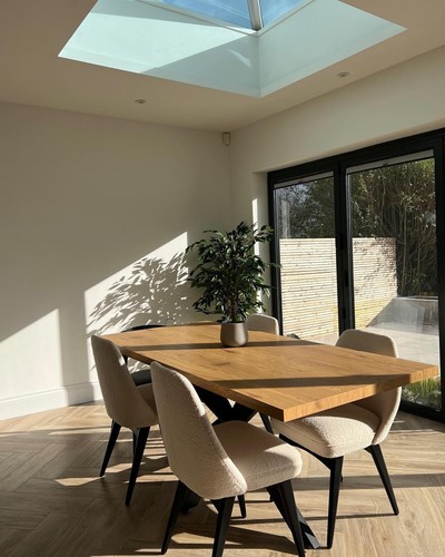 Natural wood dining table - dining, 6
