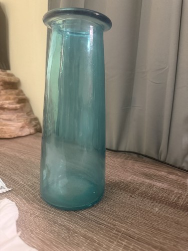 Teal blue hand - blue, glass