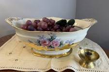 Vintage Noritake Floral China Oval Serving Bowl Made in Japan Gold Trim