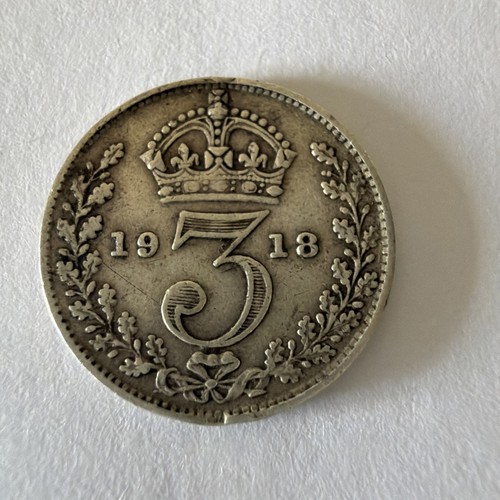 1918 george threepence 925 - 1918, v