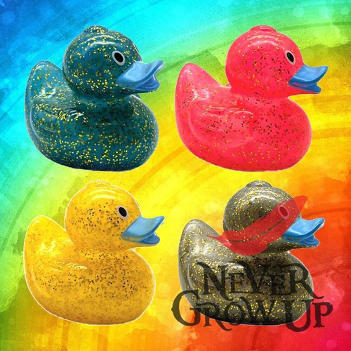 Glitter ducks designs yellow - ducks,