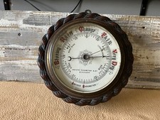 EARLY 20TH CENTURY ANEROID BAROMETER WHYTE THOMSON & Co GLASGOW Oak Case