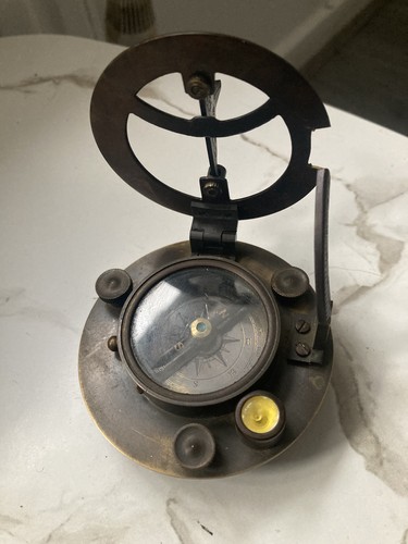 Brass sundial compass - brass,