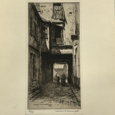 Rare Etching Passage St Pierre