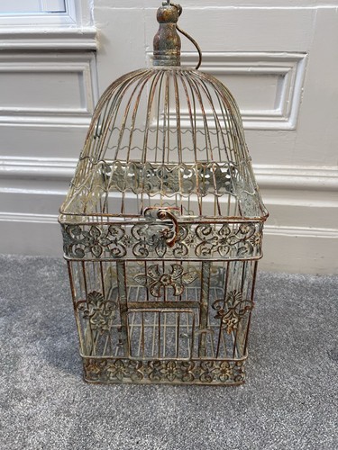 Vintage heavy metal bird cage - metal,