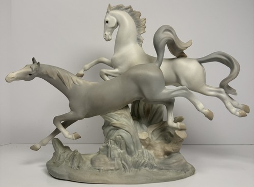 Vintage lladro 4655 two horses - vintage,