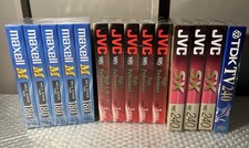 Blank VHS Video Tape Bundle New Sealed JVC Maxell TDK 3/4 Hours 14 Pieces