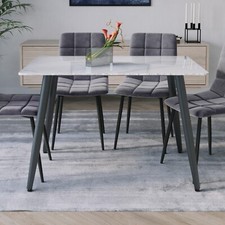 120cm 4 6 Seater Ceramic Table Modern Kitchen & Dining Room Rectangle Shape Top