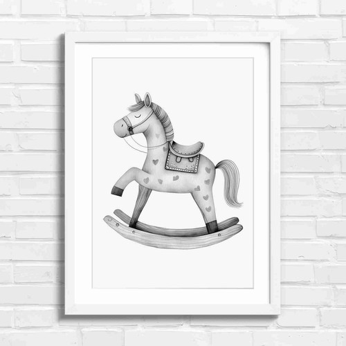 Whimsical wooden rocking horse - wooden,
