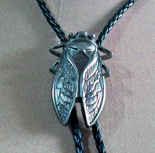 Silver cicada bolo tie - 86#,