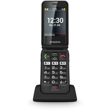 Emporia JOY LTE Big Button 4G FLIP Phone External Screen Satin Black Unlocked
