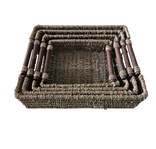 Set seagrass baskets with - of,