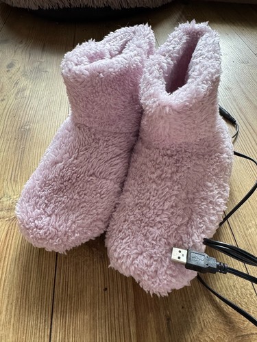 Usb heated slipper boots lilac - slipper,
