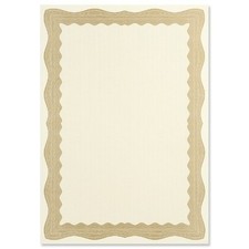 30 A4 Paper Plain Blank Certificates With Gold / Bronze Border Incl Silver seals