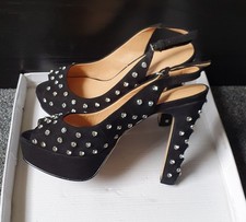 Zara Vintage Diamante Black Suede Leather Heels-Cruise SS 2012- Limited Edition 