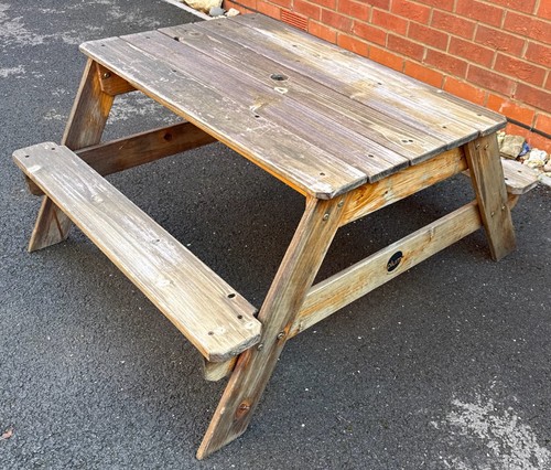 Plum kids picnic bench wooden - plum,