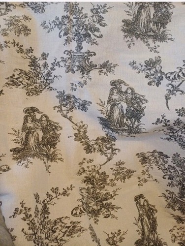 Linen toile jouy black - linen,