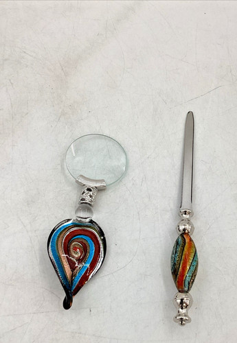 Murano glass handled letter - handled,
