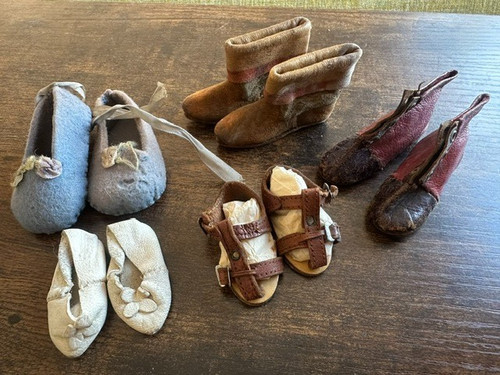 Antique vintage dolls shoes - vintage,